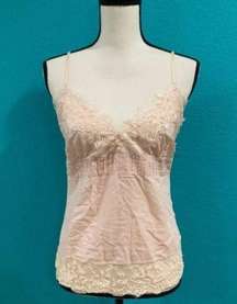 Bernini blush pink lace camisole tank top in size medium