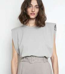 Frankie Shop Eva Padded Muscle Oversized Tee Grey M