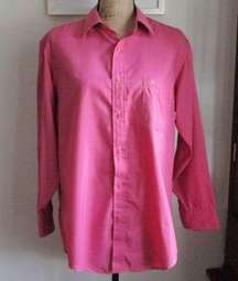 Vintage Oscar de la Renta Shirt L Pink Button Down Long Sleeve Women Barbiecoree