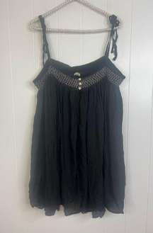 Free People Intimately Rule The World Romper Black Flowy  Size XL NWOT