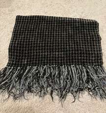 Brown Plaid Chenille Scarf