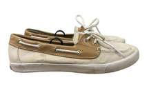 Tommy Hilfiger White & Tan Slip On Boat Shoes 8