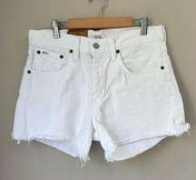 Polo Ralph Lauren Womens White The Crosby Relaxed Denim Short Raw Hem Size 26 3"