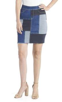 OMG Patchwork Denim Skirt