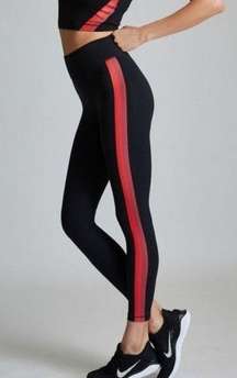 All Access x Bandier Stevie Legging Black Red Stripe size XL