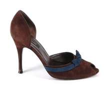 SERGIO ROSSI | Brown Suede D'Orsay Heels Sz 8