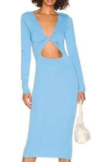 Bardot Mermaid Blue Knit Midi Dress SIZE 8 Pencil Cut Out Bodycon Eliana NEW