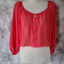 Later cropped chiffon blouse size medium