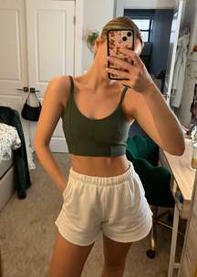 Green Longline Sports Bra Cami