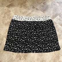 NY & Company mid rise mini skirt stretchy pull on waist pockets black white XL