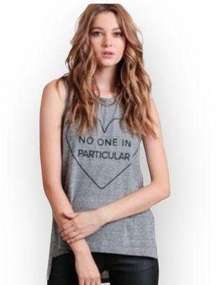 new Lovers + Friends ♥︎ No One in Particular Muscle Tee Tank ♥︎ Sweatshirt Grey
