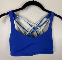 Lululemon Athletica Free To Be Wild Sapphire Blue Sports Bra Multi Straps Size 4