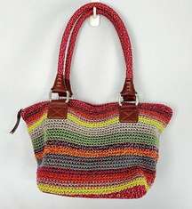 The Sak Y2K Multicolor Woven Boho Mini Satchel