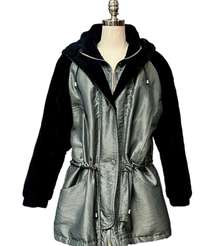 Vintage London Fog Metallic Jacket with Geometric Detail