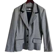 Lauren Alexandra Women Jacket Blazer Collar 3 Button Closure Size 10 Houndstooth