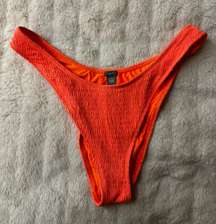 Neon Orange High Waste Bikini Bottom