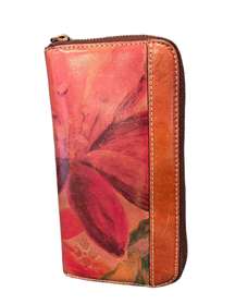 Zip-Around  Floral Italian  Wallet for Women