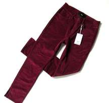 NWT 3x1 W3 Higher Ground in Merlot Stretch Velvet Mini Split Crop Pants 26