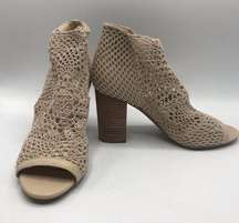 Jessica Simpson Size 8 Rianne Crotchet Cream Booties Shoes