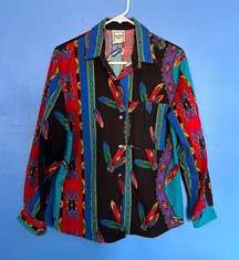 Western Plains Trading Co. Vintage Southwest Pattern Button Down Shirt Size M