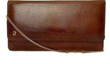 Vintage  Brown Leather Handbag with Chain Strap