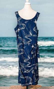 Pataloha - Blue & White Loko l'a Stone Blue Fish Wrap Dress - Sz. 2