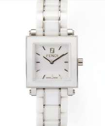 Fendi White Square Watch Stainless Steel