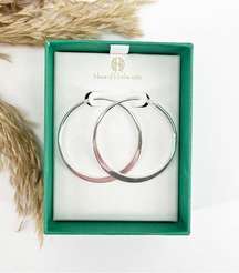 NIB House of Harlow 1960 Classic Hoops Silver