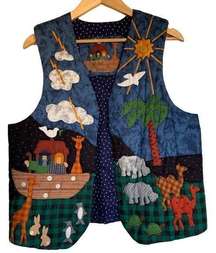 Noahs Ark Vest Handmade Vintage Handcrafted Handmade 3D Grandma Core One Size