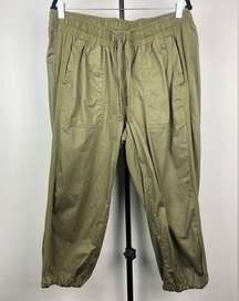 Lane Bryant Green Pull On Elastic Waist Cropped Jogger Casual Pants