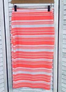 Brat Star Neon Striped Pencil Skirt Small White Pink