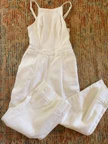 White Denim Overalls