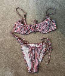 striped bikini set