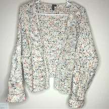 Moon & Madison Women Size M Multi Colored Open Front Boxy Cropped Cardigan