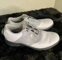 FootJoy Golf Shoes Womens 7.5 Medium Dryjoys BOA white Gray 99018