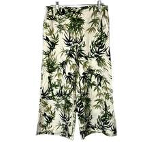 J Jill Linen Tropical Print Side Zip Wide Leg Pants SZ S