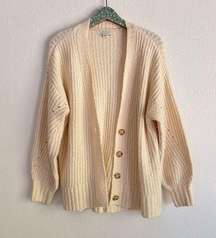 American Eagle | cream cozy knit oversized button front cardigan