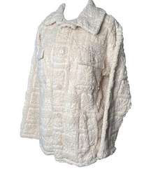 Billabong Fairbanks Button Up Teddy Jacket in Cream