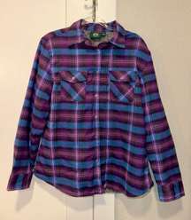 Purple Blue Oversized Flannel 