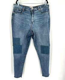 Universal Thread Women's High-Rise Boyfriend Jeans Medium Wash Size 16 Patches