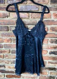 Victoria's Secret Black Lace Vintage Y2K Slip Lingerie Women's Size Small