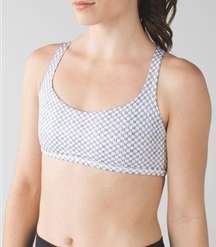 Lululemon Free To Be Bra Wild Dottie Eyelet White Black Size 4