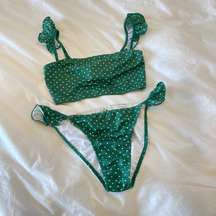 Chaser Green Heart Ruffle Bikini Set Size M/L