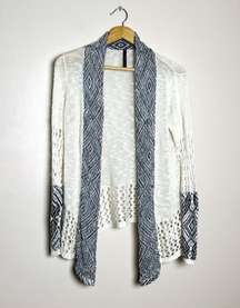 SALE! Cream  Woven Open Front Cardigan Size M EUC