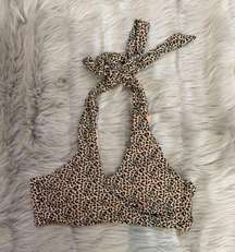 Leopard Print Bikini Top Small