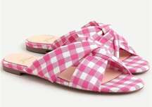 J. Crew Twisted-knot sandals in cotton gingham