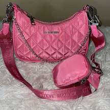 Pink  Chain Purse with Coin Attachment