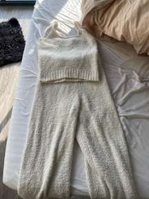 White Fluffy Pajama Set