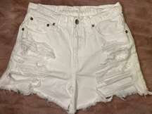 Ultra High Rise White Mom Shorts