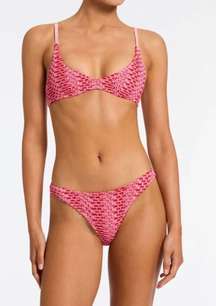 pink crochet swimsuit